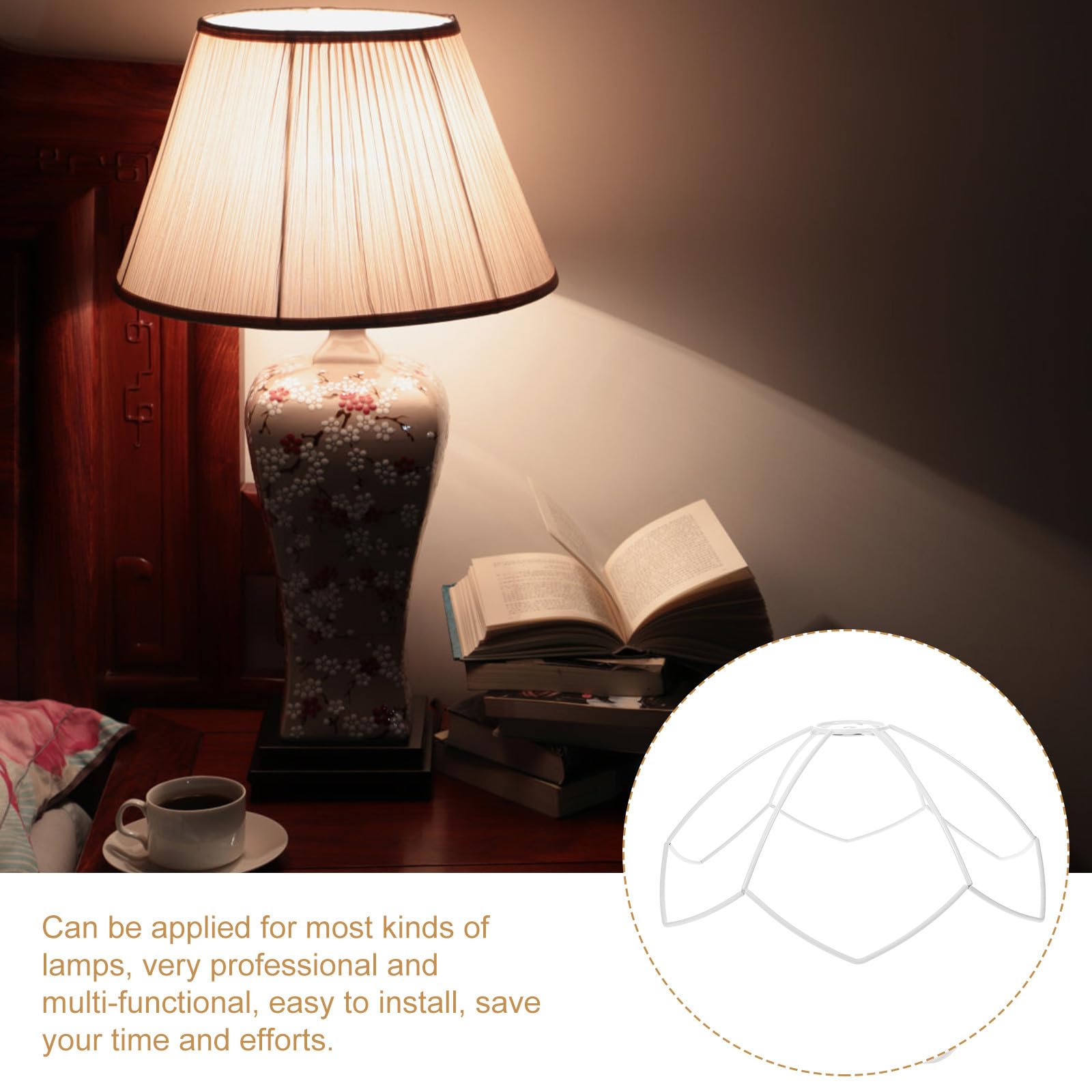 CRAFTHROU Lampenschirmgestell Praktisch und Multifunktional aus Metall Weiß für Selbstgemacht Tischlampe und Deckenleuchte für Zuhause und Büro