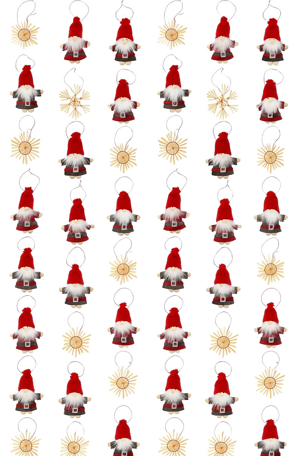 khevga Set di decorazioni natalizie per albero di Natale, ciondolo a forma di stella di paglia (96)