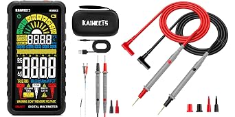 KAIWEETS KM602 Smart Multimeter Rechargeable Electrical Tester with Auto Ranging and KAIWEETS KET20 Silicone Multimeter Test Leads with Gold-Plated Probes