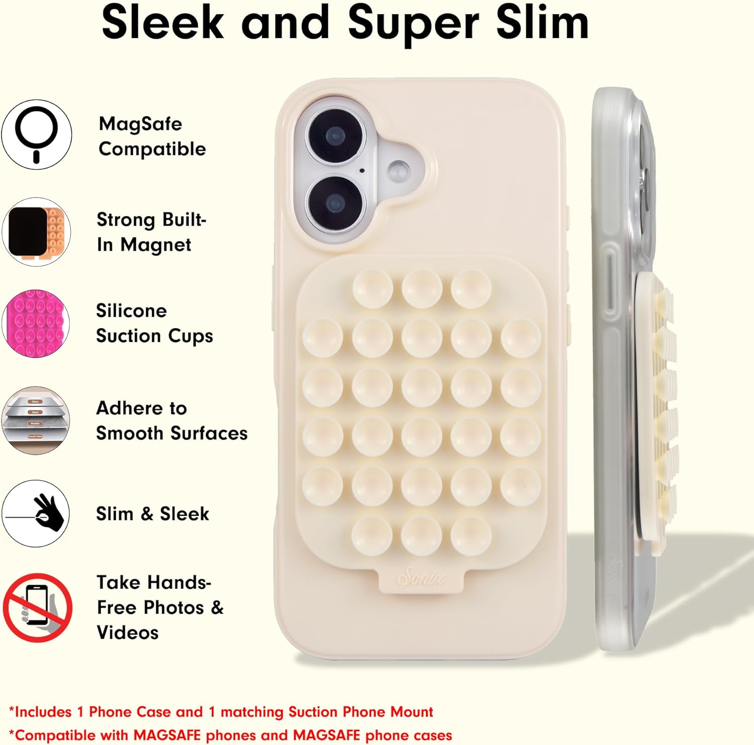 Sonix Case for iPhone 16 Plus with Magnetic Suction Mount | Compatible with MagSafe | 10ft Drop Tested | Linen - Image 7