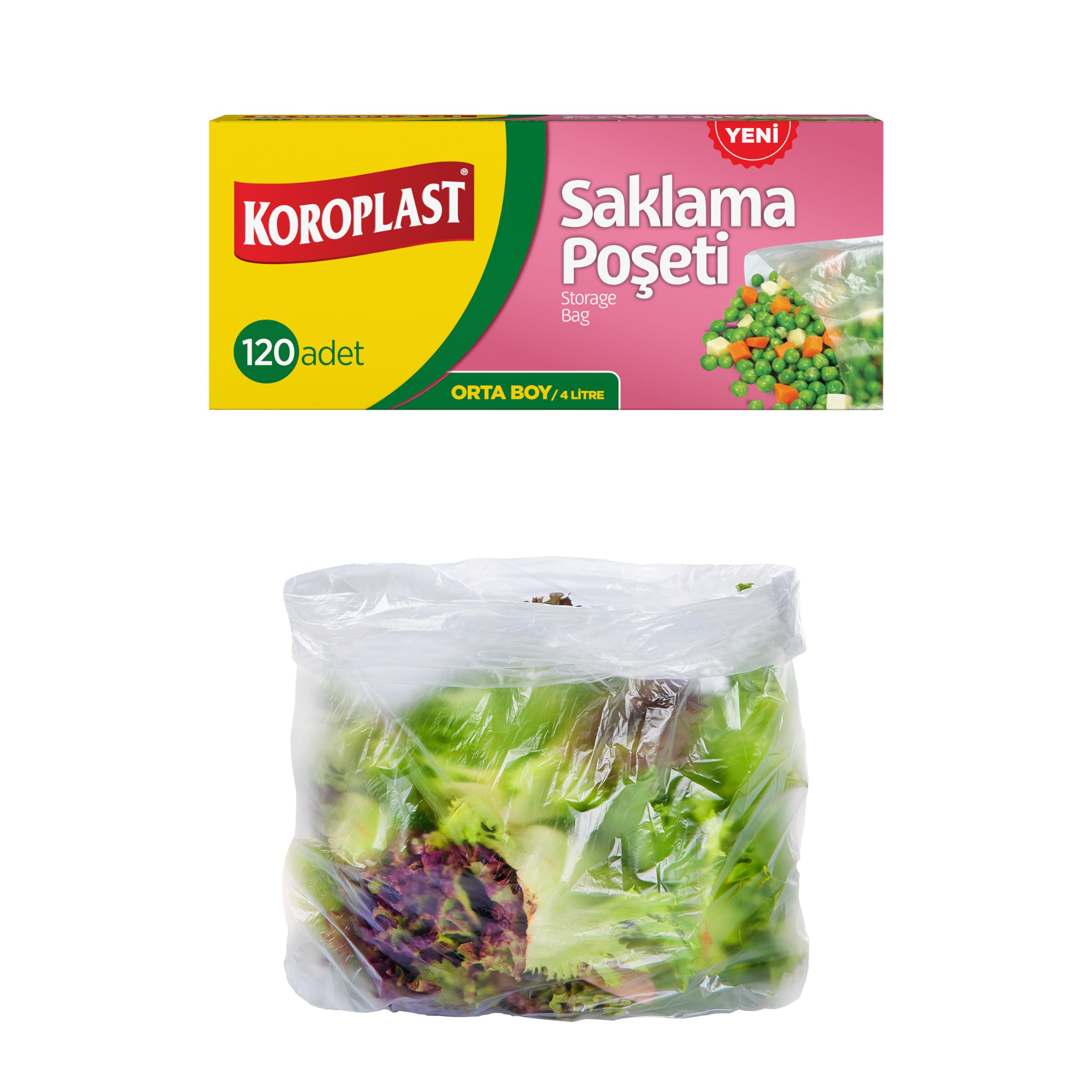 Koroplast Saklama Poşeti 120'li 24X38 Cm, Sızdırmaz & Dayanıklı, Hava Geçirmez, Geri Dönüştürülebilir Saklama Torbası, Mutfak, Dondurucu, Buzdolabı, Sos Ve Sıvı Yiyecekler, Seyahat, Piknik, Okul, Ofis