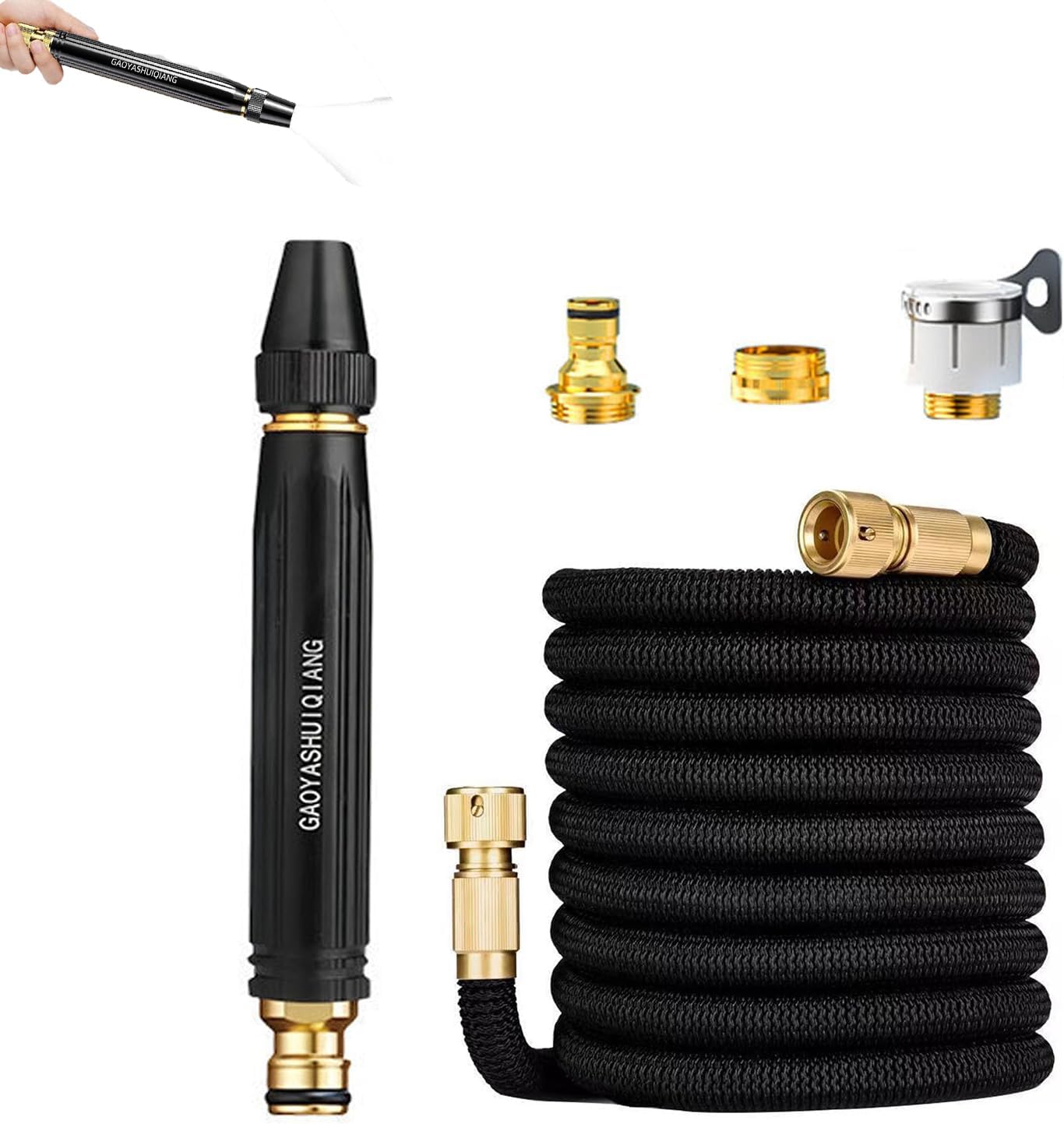 Home High-Pressure Car Wash Water Gun with Booster Nozzle and Hose for Watering Plants,A Must-Have for Car Washing