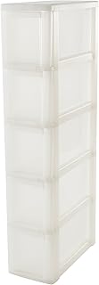 Iris Ohyama, Storage chest, tower, 5 drawers of 10 L, with wheels, see through drawers, office, bathroom, living room - Cu...
