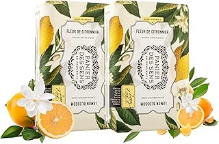 Panier des Sens - Lemon Blossom Shea Butter Bar Soap 2x 7oz/200g - Leaves Skin Moisturized and Fresh - 99% Natural & Enriched with Nourishing Shea Butter - Gentle Cleansing, Lovely Scent, Long Lasting