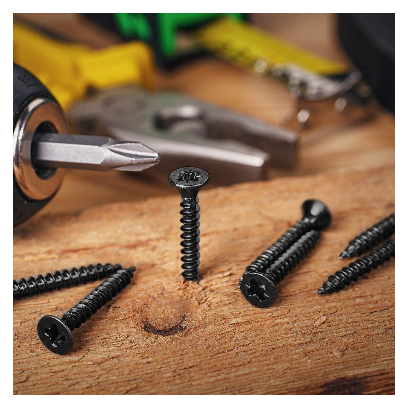 M1 M1.2 M1.4 M1.7 M2 M3 M4 Juego de caja de juego de tornillos autorroscantes de cabeza avellanada plana cruzada de acero negro(M3)