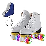 Ugboiu Roller Skates for Women and Men, Derby Roller Skates with 4 Shiny Wheel, Classic Double-Row Skates for Indoor and Outdoor