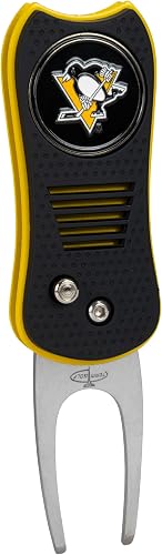 Team Golf NHL Pittsburgh Penguins Retractable Divot Tool with Double-Sided Magne