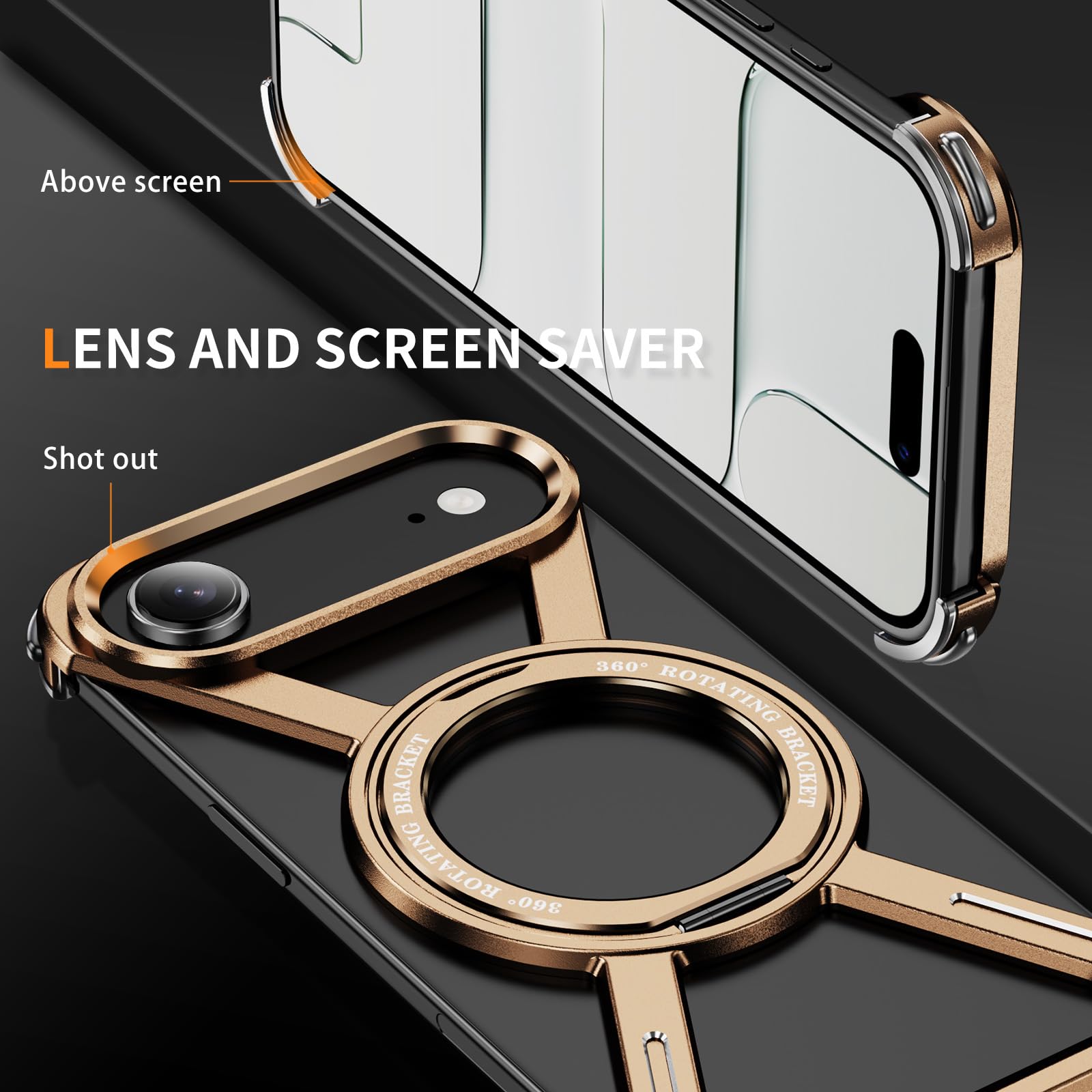 LEMAXELERS Carcasa de metal sin marco para Apple iPhone Air. Oro HJ