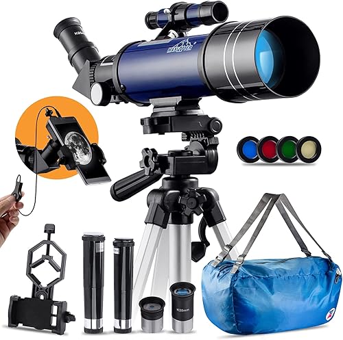 Telescopios 2756in apertura HD de 15748in telescopios de montaje AZ para principiantes de astronomía y niños con bolsa de transporte trípode y