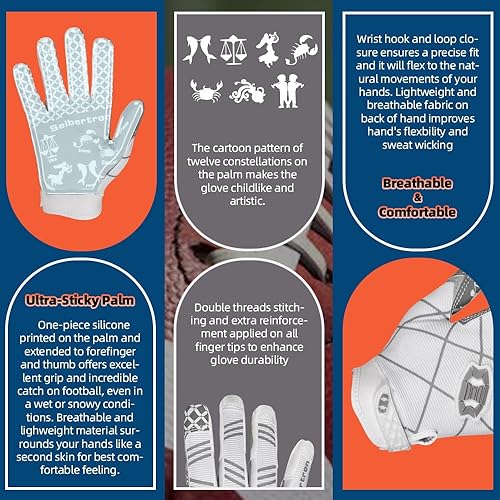 Vista 9 de Seibertron Pro 3.0 Elite - Guantes de fútbol para jóvenes y adultos Tamaño adulto rojo