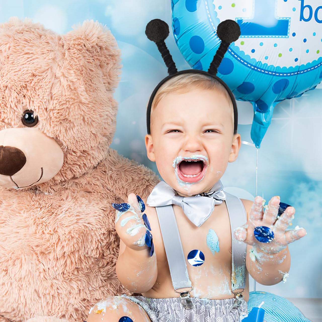 LIFKOME Bee Antenna Headband Decorative Hairband for Cosplay Party Costume Lightweight Animal Headband with Plush Pom Pom for Adults and Kids - Image 8