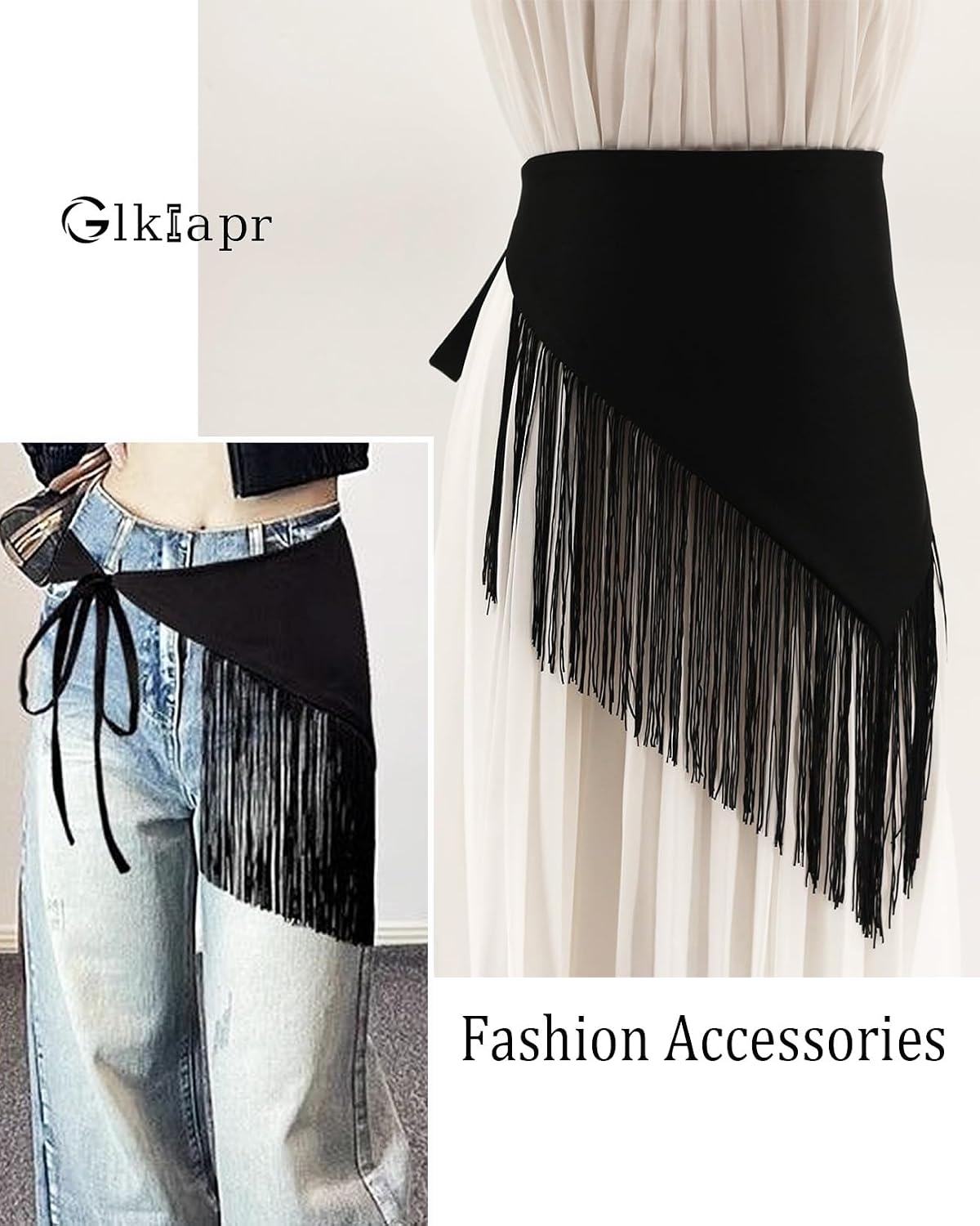Long Skinny Scarf Belt for Women - Triangle Waist Sash Tie for Dresses, Fashion Accessory
