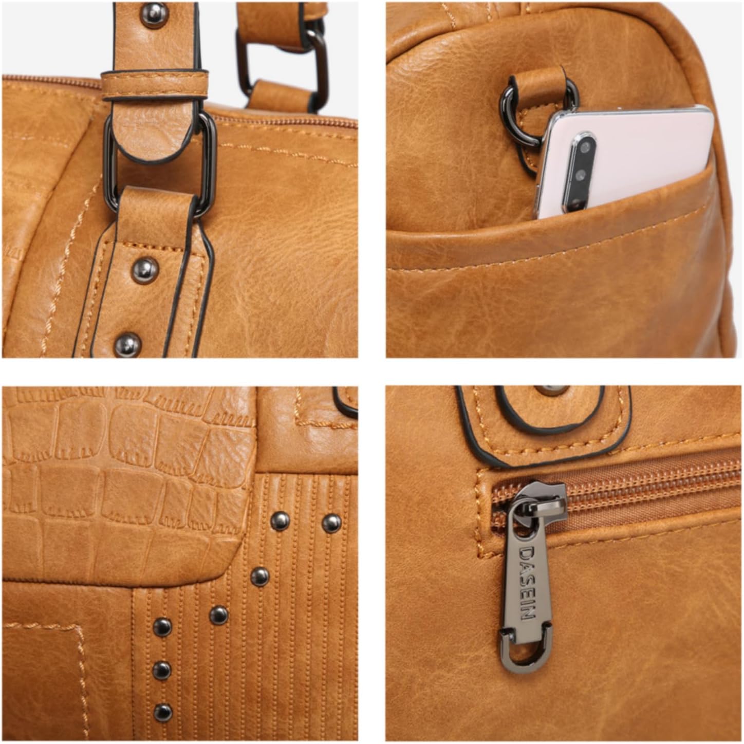 Dasein Women Soft Vegan Leather Barrel Bags Large Hobo Top Handle Work Totes Satchel Handbags Shoulder Purse - Image 5