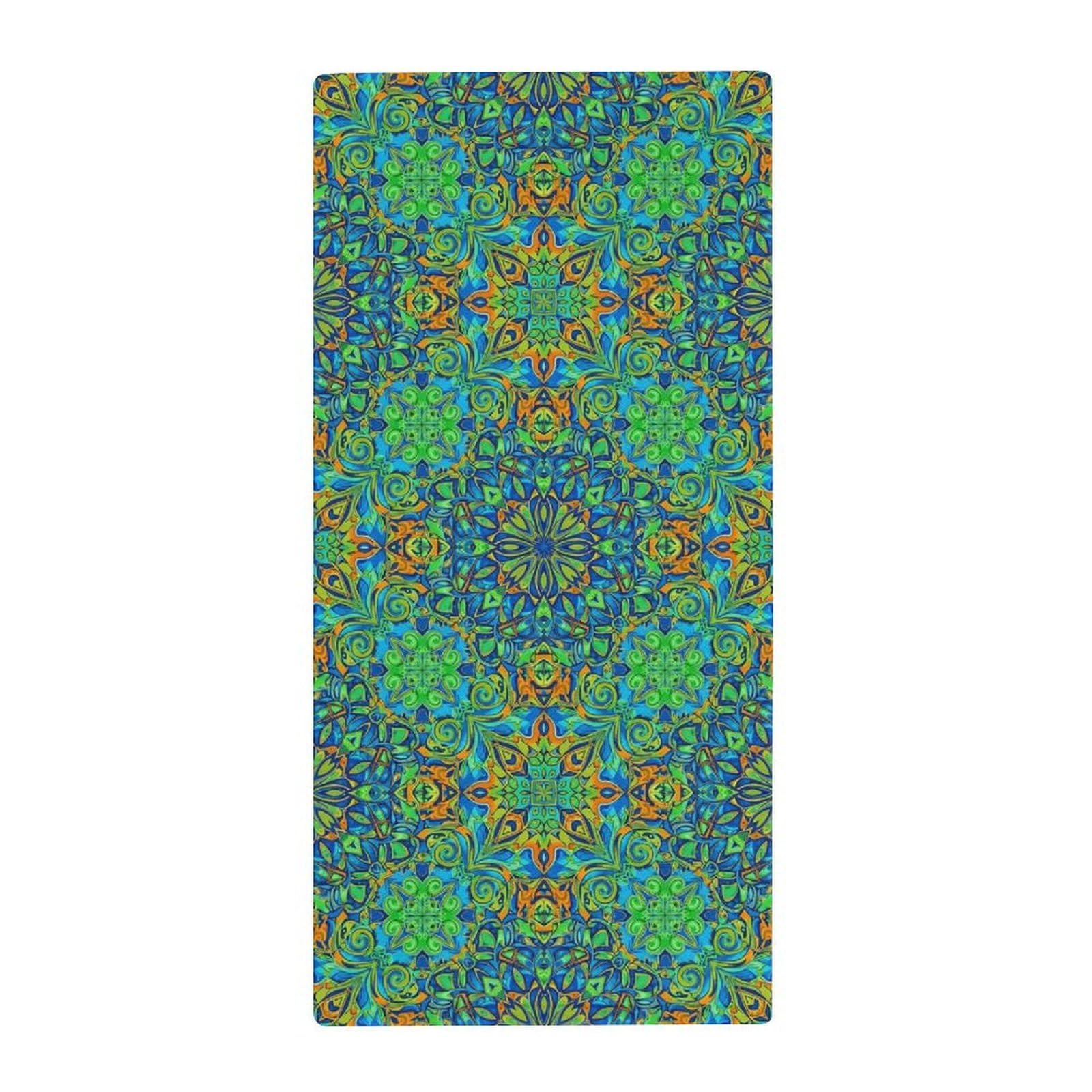 Anceky Quick-Drying Gym Towels, Trippy Blue Tie Dye Mandala Ultra Absorbent & Lightweight for Yoga, Pool & Travel Essentials