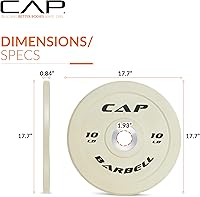 Vista 4 de CAP Barbell - Disco olímpico de goma para barra de pesas, para múltiples opciones