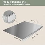 Stainless Steel Cutting Board, Kitchen Chopping Board for Cutting Meat, Veggies and Fruit, 15.7 × 11.8 × 0.8 inch
