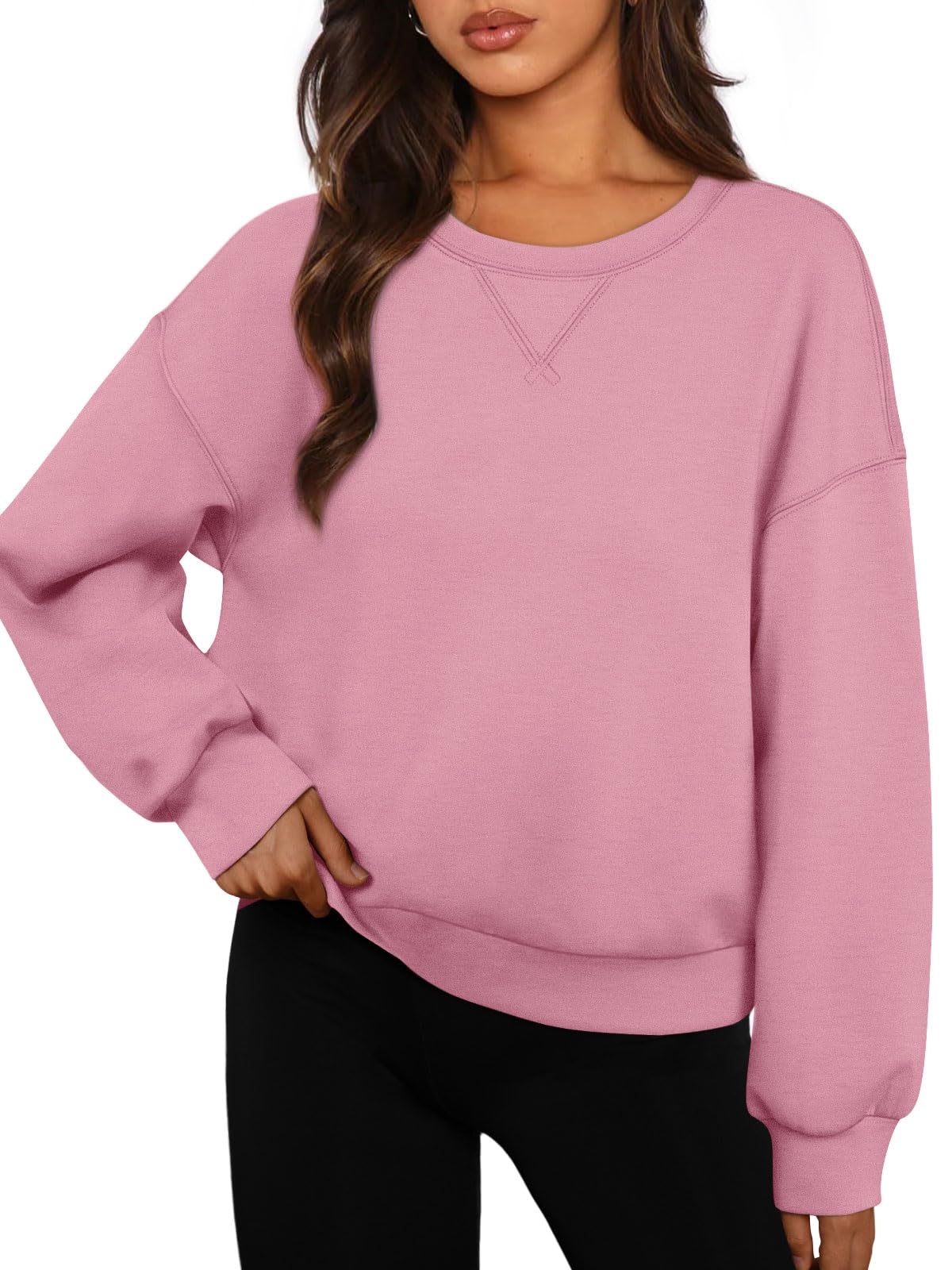 AUTOMET Womens Sweatshirts Hoodies Crewneck Pullover Sweaters Casual Comfy Tops Fall Outfits Fashion 2023 Winter Clothes