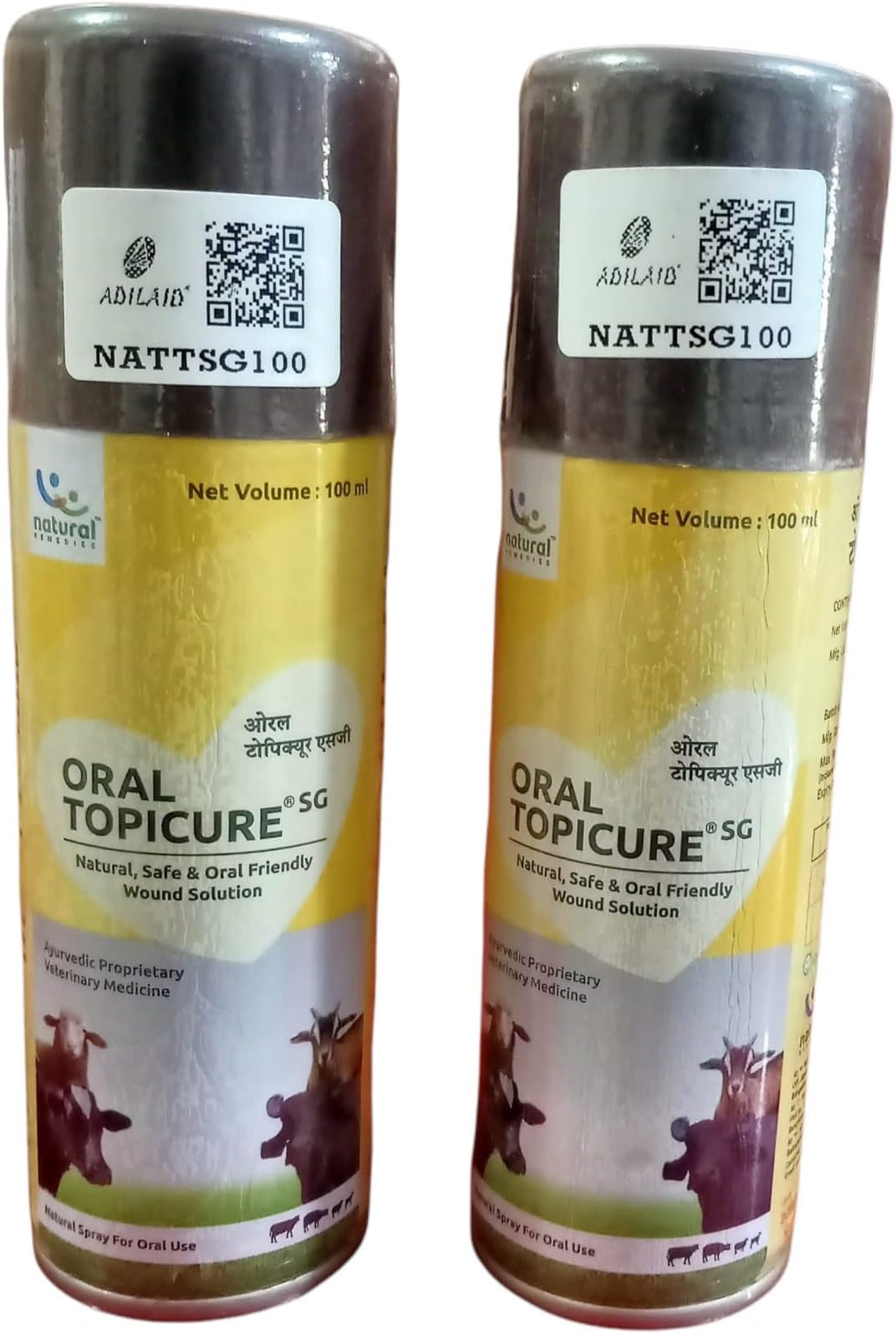 Oral Topicure SG Natural Safe & Oral Friendly Wound Solution (Pack of 2) 100 ml
