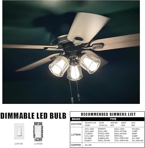 Miniatura 4 de Bombillas LED Edison E26, equivalente a 6 W, 600 lúmenes, AC120 V, blanco suave 3000 K, ST58 bombillas de filamento LED antiguas regulables con 90+