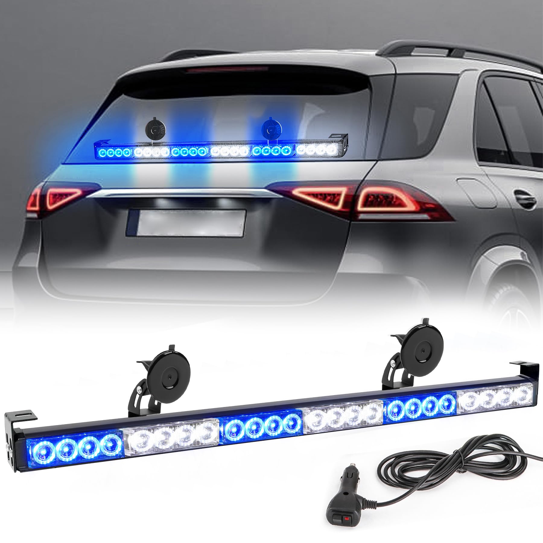 cigarette lighter police light Amazon.com: First Responder Blue White Emergency Strobe Lights for  Firefighters Police Fire Vehicles LED Warning Light Bra 6 Block 27 Inch 13  Flash Patterns with Cigar Lighter Safety for Rear Window : Automotive