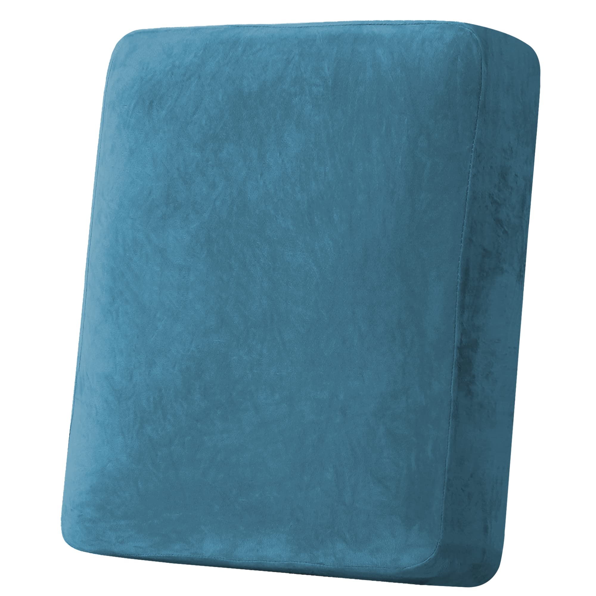 H.VERSAILTEX Velvet Stretch Couch Cushion Cover Plush Cushion Slipcover for Chair Cushion Furniture Protector Seat Cushion Sofa Cover (1 Piece Armchair Cushion Covers, Peacock Blue) — image 1