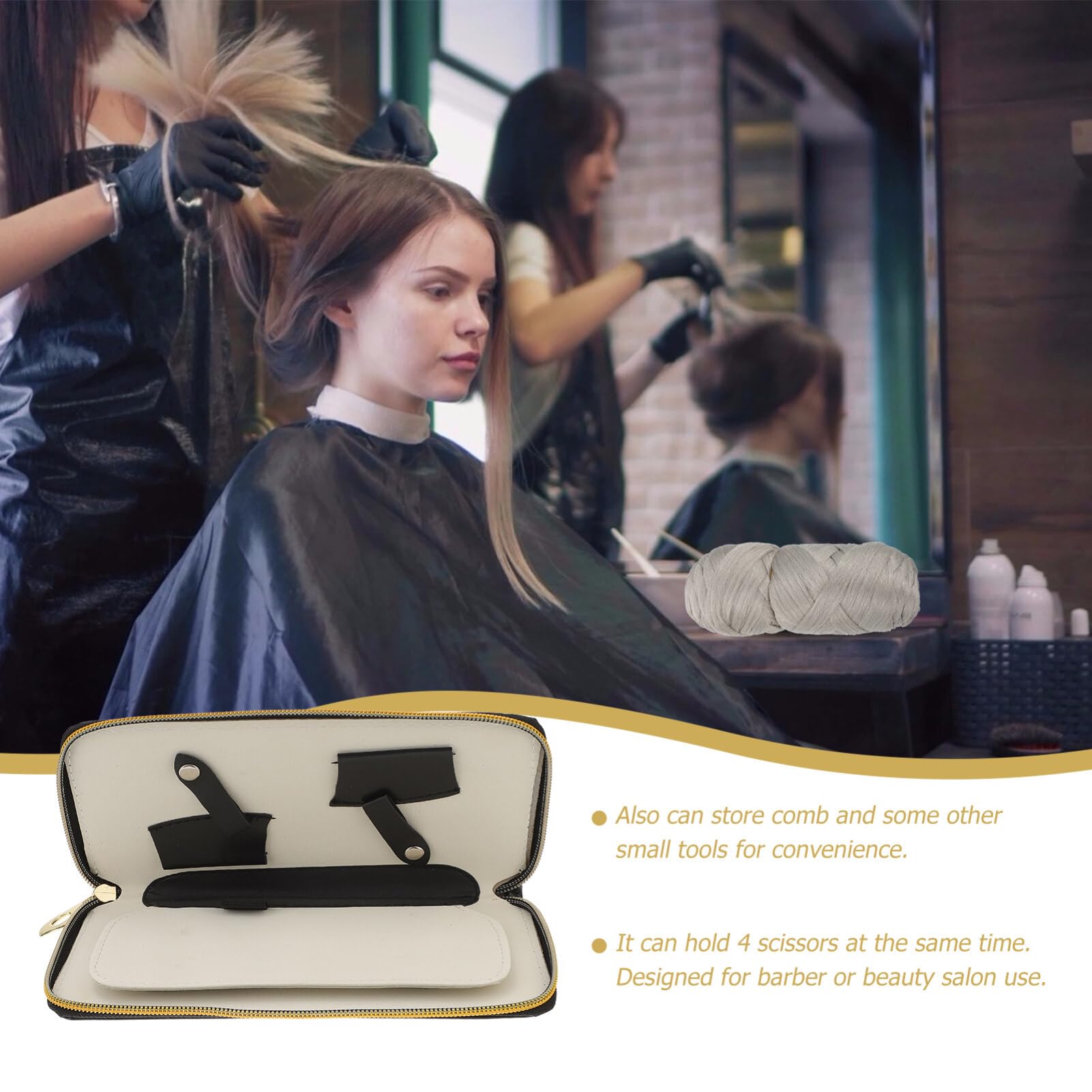 Ipetboom Hairdressing Scissor Bag Shear Holder for Hairdressers 4 Scissors Organizer Shear Pouch Scissor Storage Bag