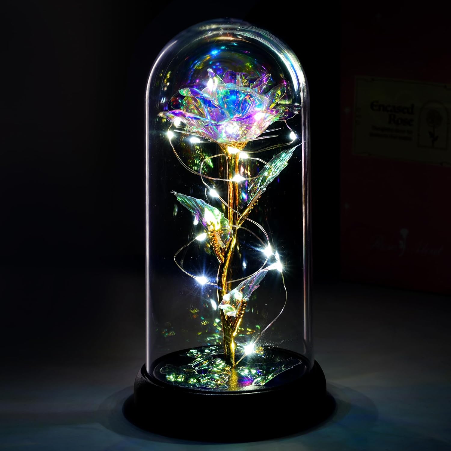 KatchOn, Galaxy Glass Rose in Glass Dome - Pack of 1 | Crystal Rose with Butterfly, Forever Eternal Flower for Mom, Birthday Gift for Women | Gifts for Wife, Daughter, Grandma