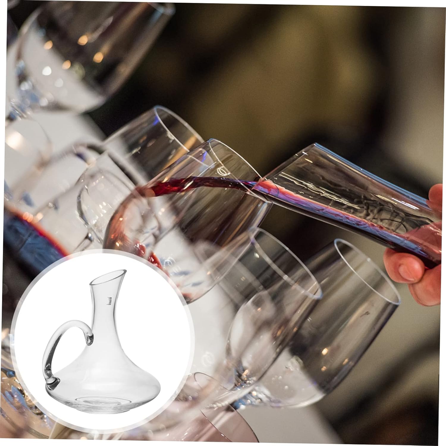 Crack Transparent Glass Wine Decanter with Handle Practical Creative Red Wine Aerator Pourer for Banquets and Dinner Easy to Clean Carafe
