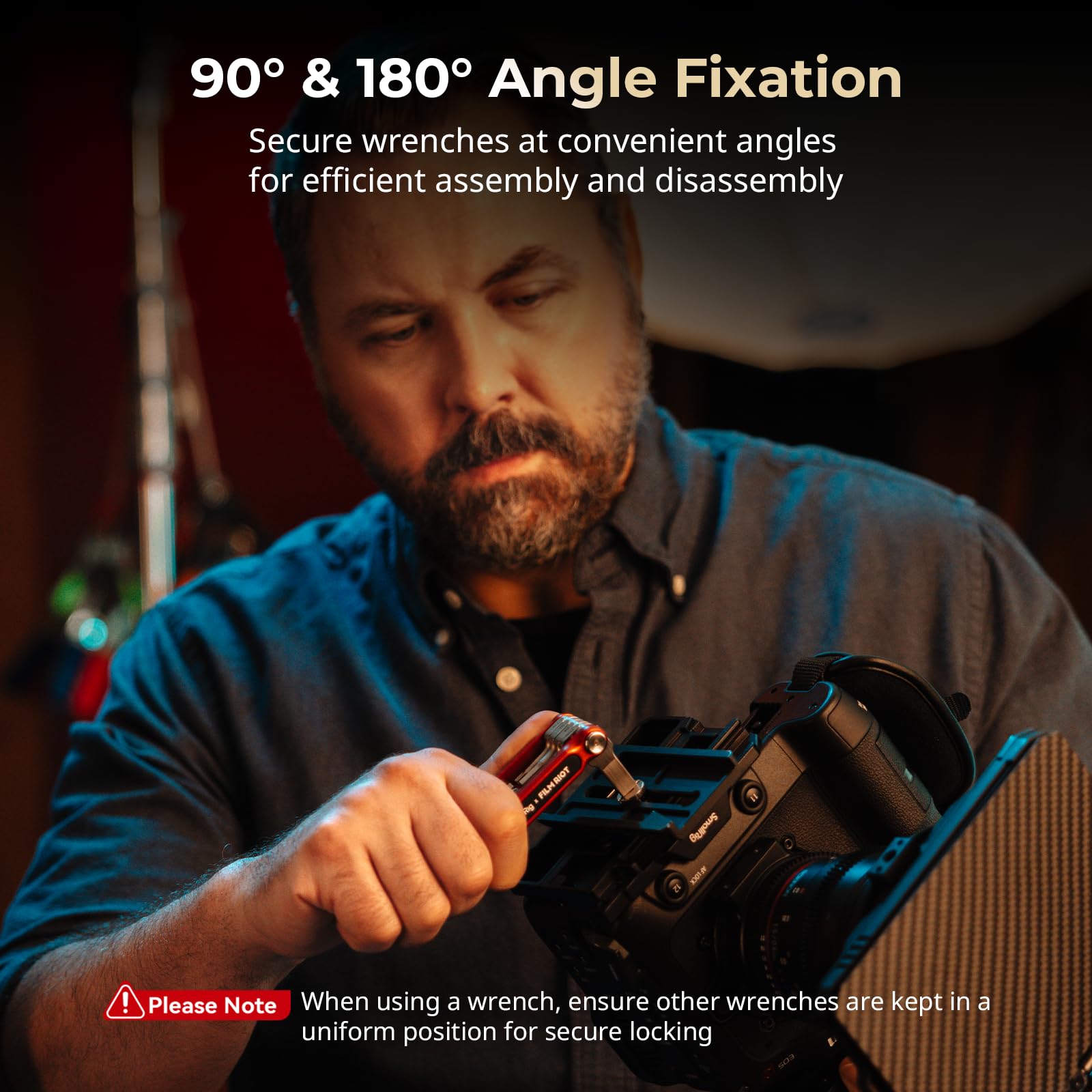 SMALLRIG x FILM RIOT Ensemble d'outils Pliables 7 en 1 avec Tournevis et Clés Hexagonales, Positionnement à Angles Multiples, Conception Portable et Compacte (Rouge) - 4811