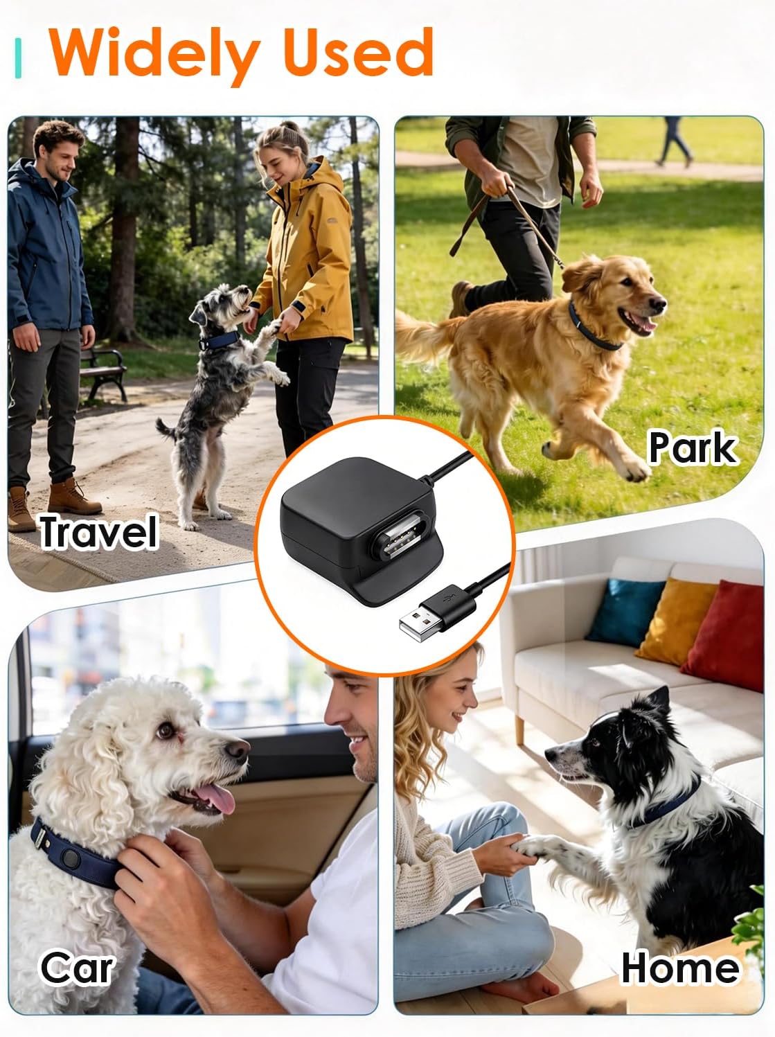 Replacement Charging Adapter with Cable Compatible with Halo Collar 4 5 Dog Fence, USB