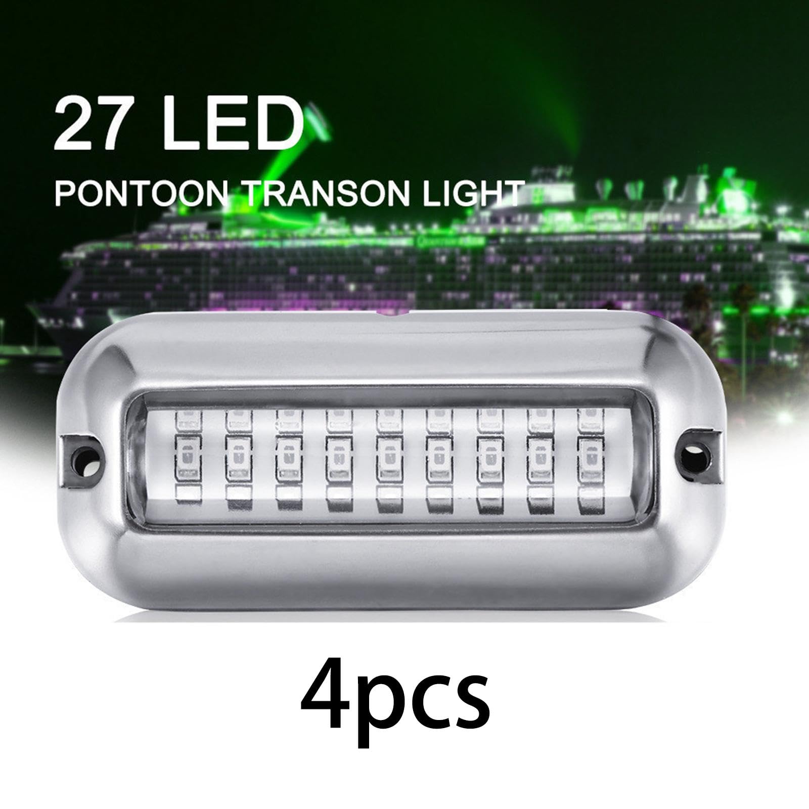4 Pezzi Luci di Poppa per Barca 27 LED Acciaio Inossidabile Luci Marine Subacquee Compatte Facili da Installare Adatte per Pesca, Nautica, Yachting, Luce Rossa
