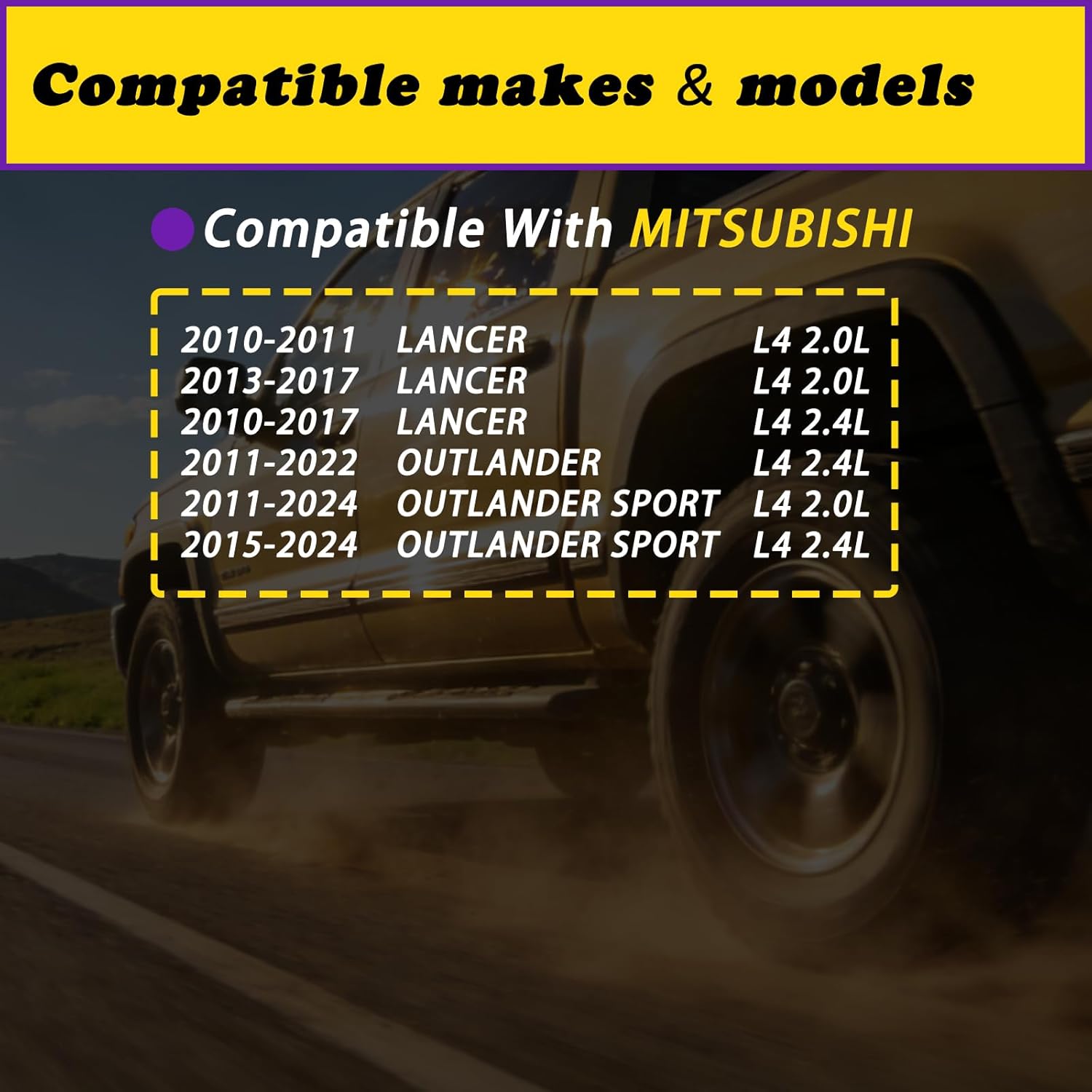 2pcs Intake and Exhaust Engine Variable Valve Timing VVT Solenoid Compatible with Mitsubishi Lancer Outlander Sport L4 2.0L 2.4L 10 11 12 13 14 15 16 17 18 19 20 21 22 23 24 Replaces 1028A110 1028A109