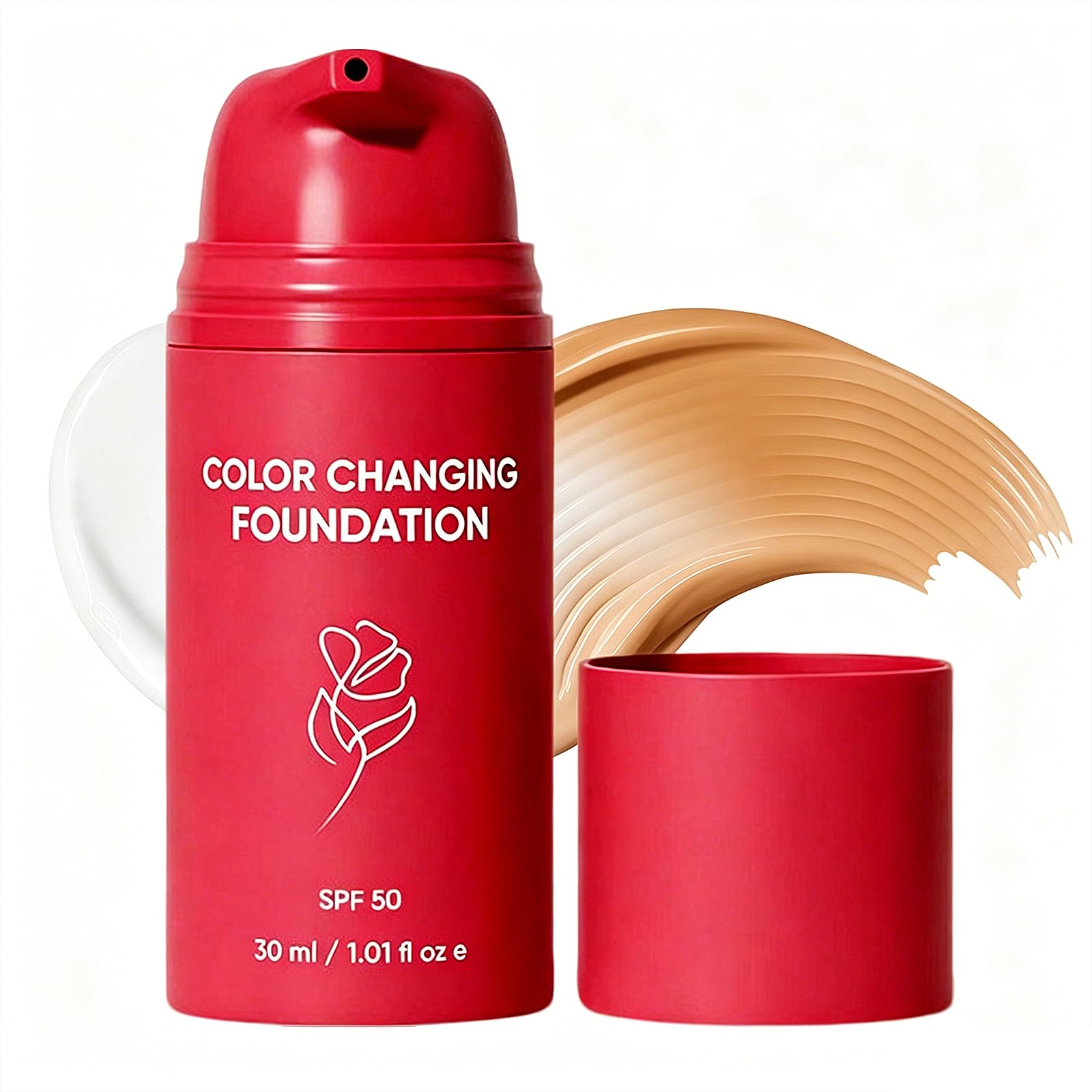 Coreano Fondotinta Cambia Colore SPF 50, Fondotinta Pelli Mature | Nasconde Rughe e Linee Sottili, Regolazione Automatica del Tono della Pelle, Idratante e Illuminante, Leggero e Lung Tenuta