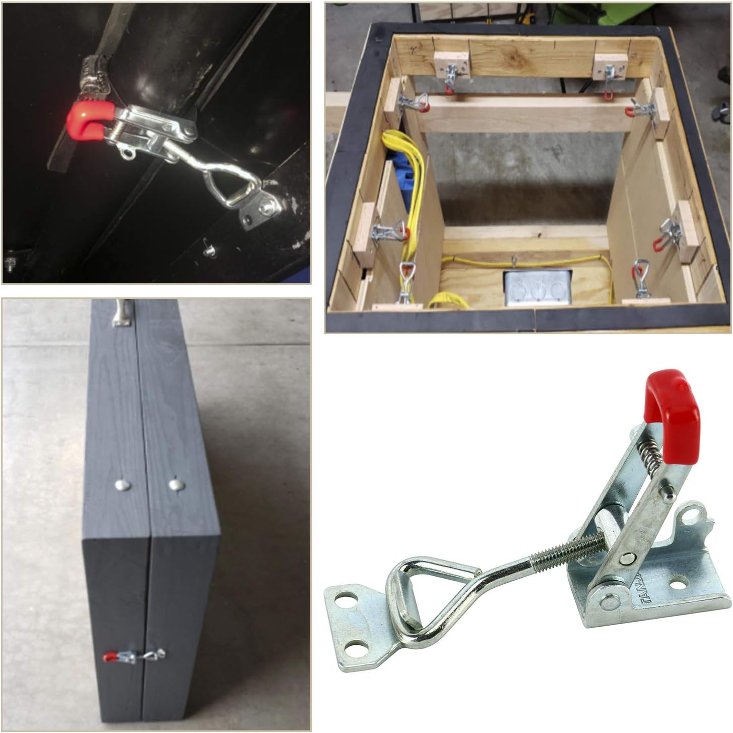 DasMarine 10PCS Adjustable Self-locking Buckle Toggle Latch Clamp 4012, 675LBS Adjustable Cabinet Box Lever Handle Toggle Catch Latch Lock Clamp Hasp