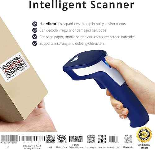 Miniatura 3 de ScanAvenger Escáner de código de barras Bluetooth inalámbrico portátil 1D y 2D 3 en 1 - Pistola de escaneo inalámbrica recargable para gestión de