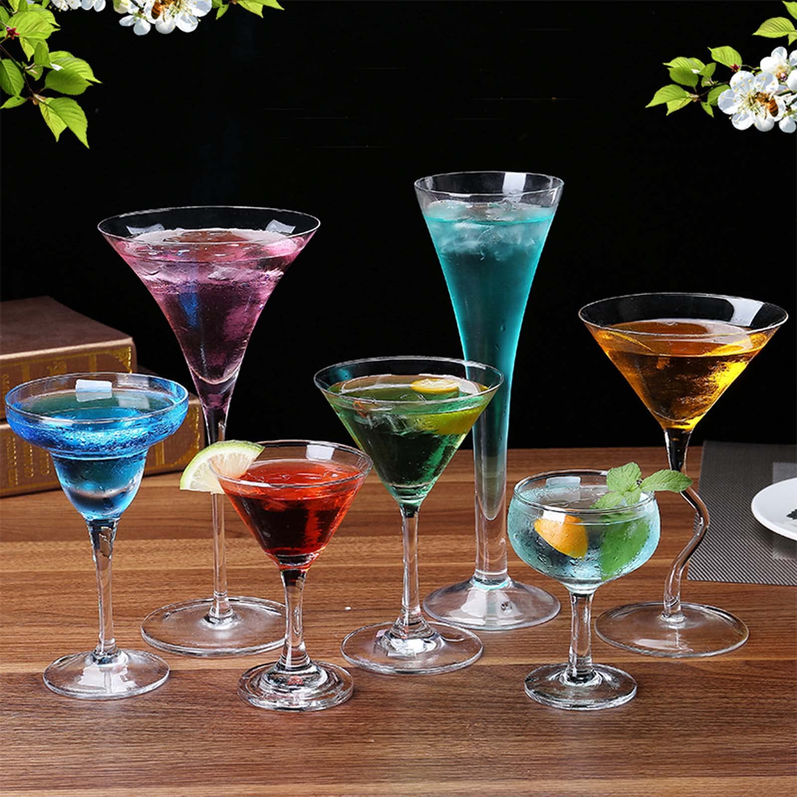 Amazon.com: ZEALMAX Crystal Cocktail Glass Drink Cups, Creative Shape  Martini Glass Triangle Glass, Martini : Home & Kitchen