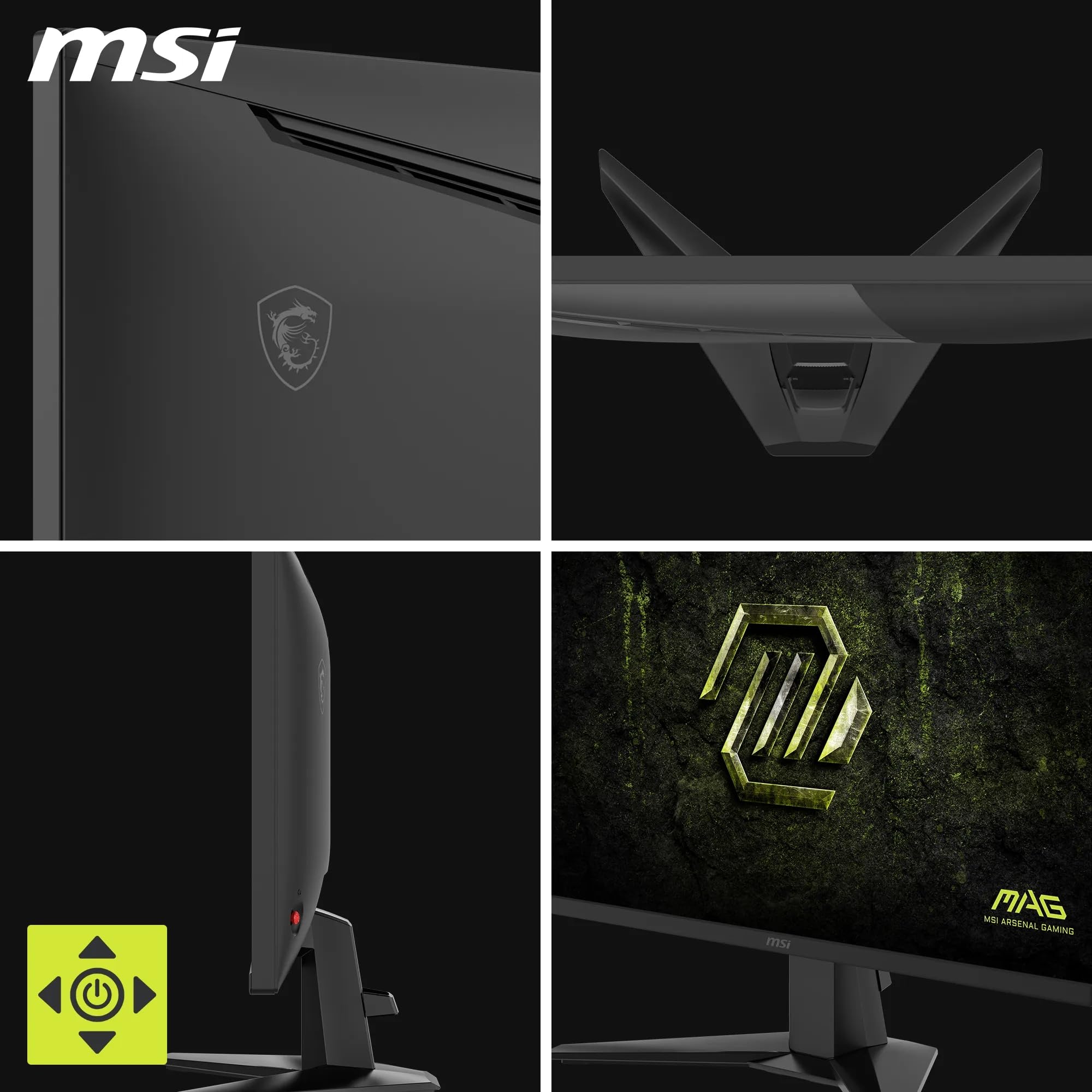 MSI MAG 245F X24 Écran Gaming 24,5'' FHD - Dalle Rapid IPS 1920 x 1080, 240 Hz / 0,5 ms, HDR Ready, AMD FreeSync™ Premium, AI Vision, HDMI 2.0b, DP 1.2a, Design sans Bordure, Compatible VESA, Noir