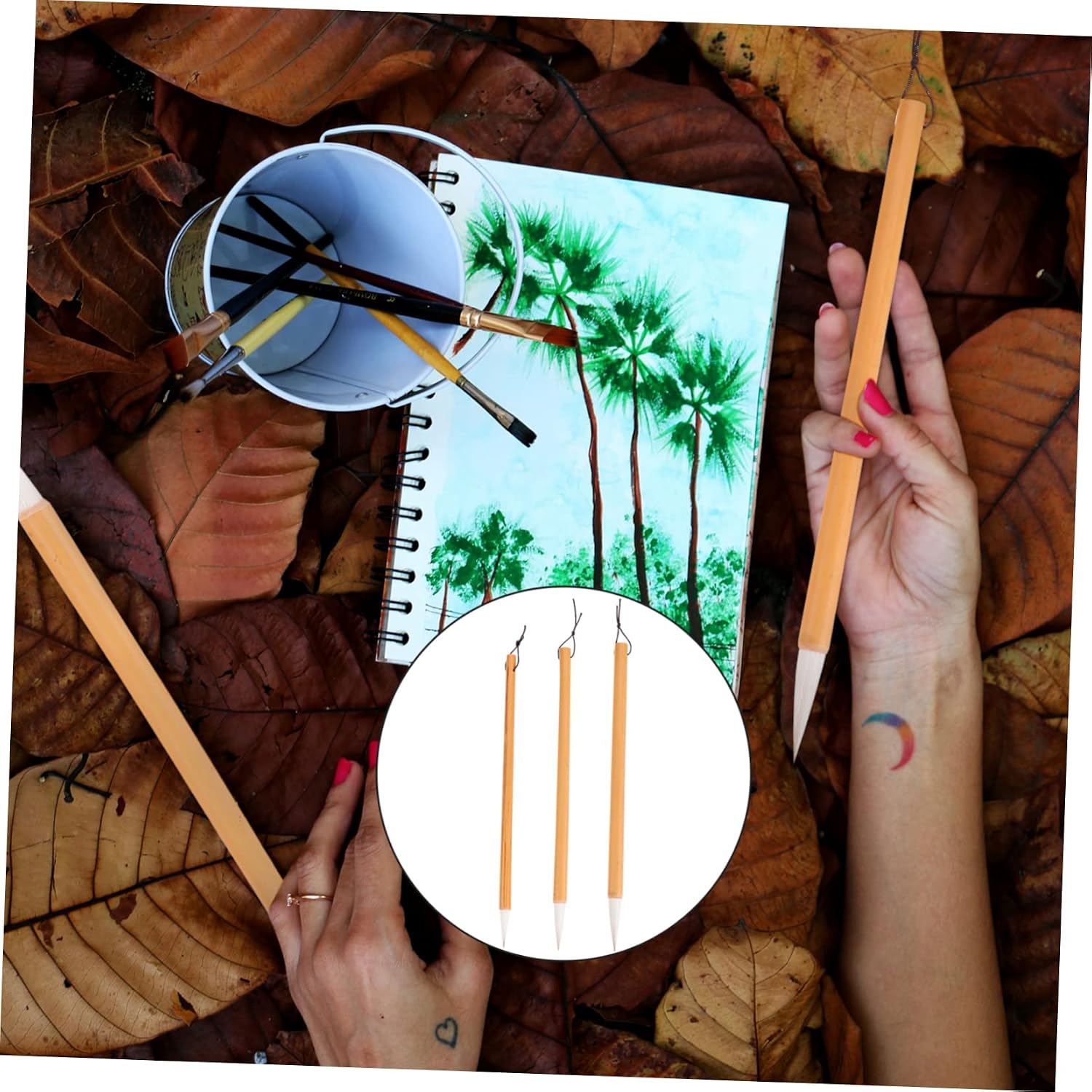 12pcs Chinese Calligraphy Brush Professional Writing Drawing Pens for Beginners and Advanced Artists Includes Brushes for Watercolor and Ink Art