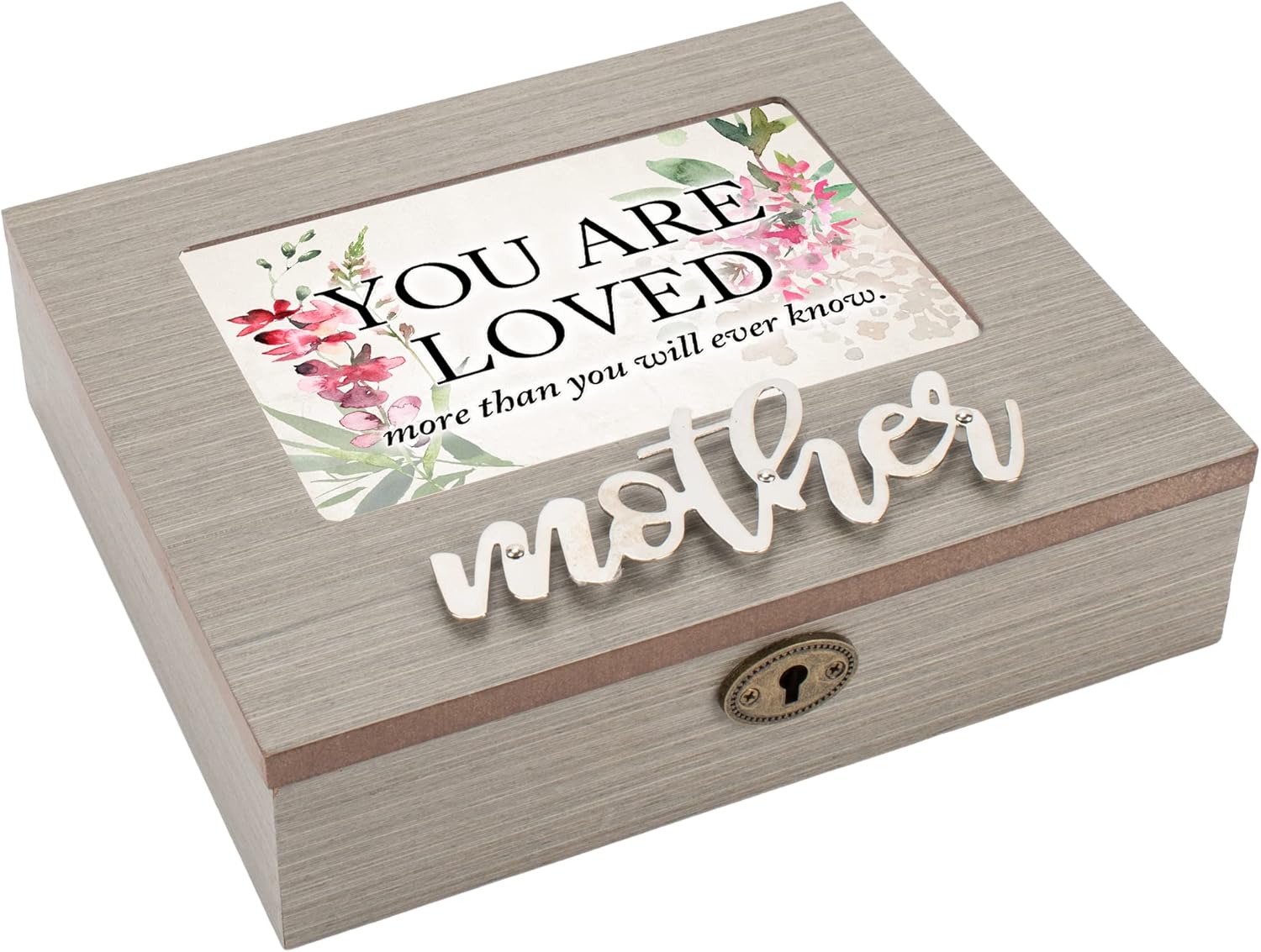 Cottage Garden You are Loved Metal Applique Mother Musical Box Plays Wonderful World