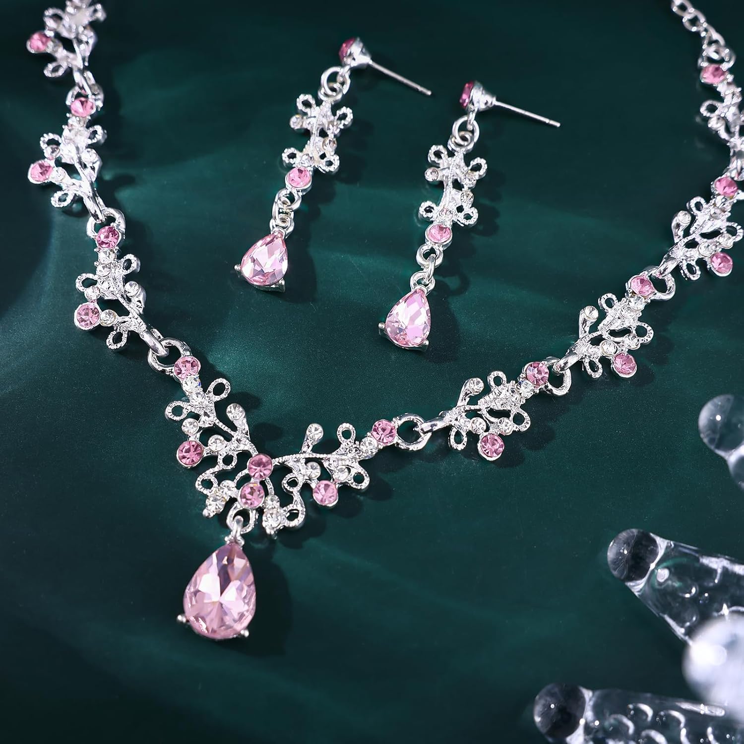 Crystal Crown and Jewelry Set for Women Royal Tiaras Earrings Necklace for Bridal Wedding Princess and Queen Costume Jewelry for Prom Pageant Pageant Birthday Party Halloween Quinceanera
