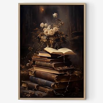 Dark Academia Posters Vintage Moody Canvas Wall Art Vintage Halloween Christmas Poster Witchy Spells Halloween Pictures Dark Academia Books Wall Art for Living Room Bedroom Decor 16x24inch No Frame