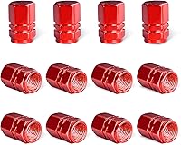 Vista 15 de Ziciner 8 PCS Tapas de Vástago de Válvula de Neumático de Coche, Cubiertas de Válvula de Rueda de Aleación de Aluminio con Anillo O de Goma, Juego