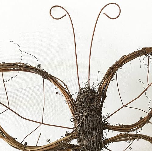 Miniatura 5 de Corona con forma de mariposa natural, corona de vid natural, corona de ramas de vid, corona de puerta para manualidades, guirnalda decorativa de