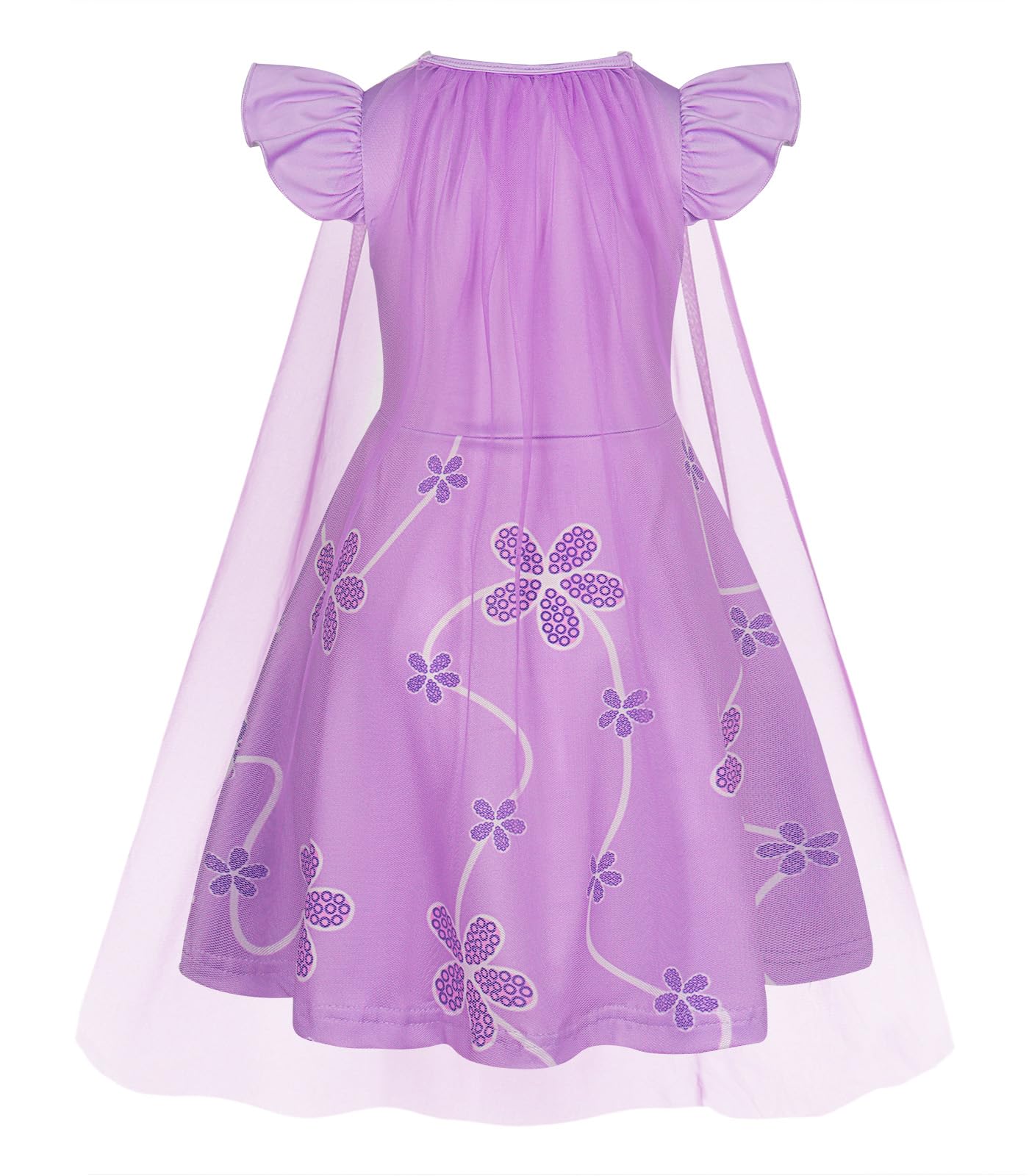 Jurebecia Purple Princess Girls Dressing up Costumes Cosplay Fancy Party Girl Princess Dresses for Festival Pageant Carnival Halloween 4-5 Years - Image 2