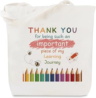 Teacher Gifts for Women - Teacher Christmas Appreciation Gifts,End of Year Teachers Graduation Thank You Retirement Birthday Personalized Cool Summer Valentines Day Ideas Canvas Bag,Tote Bag