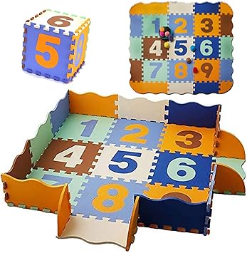Hb Ye Tapis Puzzle Pour Bebe Tapis De Jeu Antiderapant Tapis De Sol Mousse Pour Eveil Bas Age Garcon Chambre Numero Amazon Fr Jeux Et Jouets