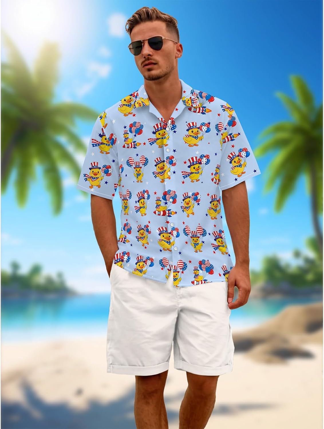 Funny Hawaiian Shirt for Men Novelty Graphic Print Casual Beach Party Vacation Short Sleeve Button Down Shirt Unisex
