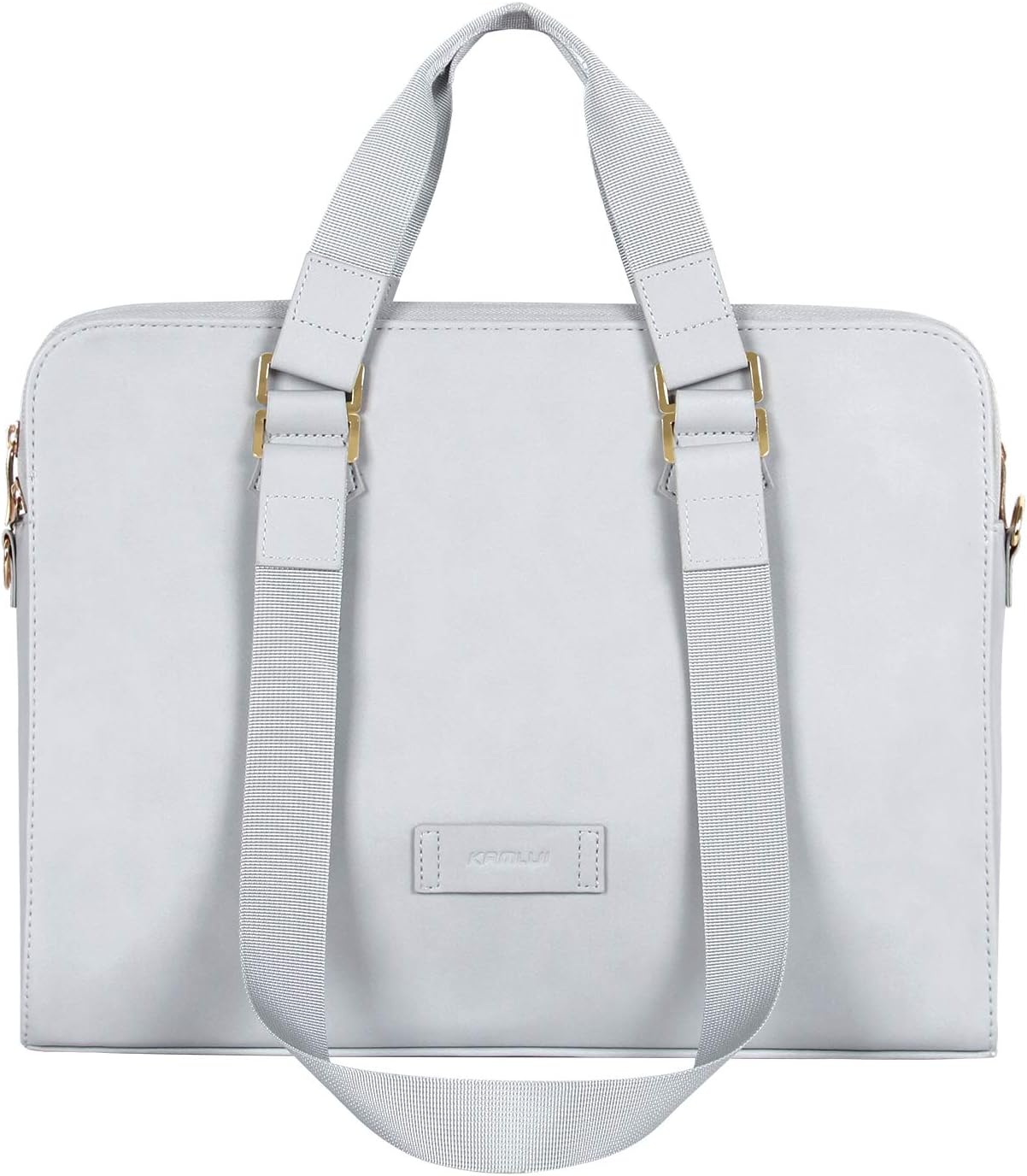 Kamlui Laptop Bag 15.6 Inch - for Women PU Waterproof Fashion Shoulder Messenger（Black） (15.6 ihch, Gray)