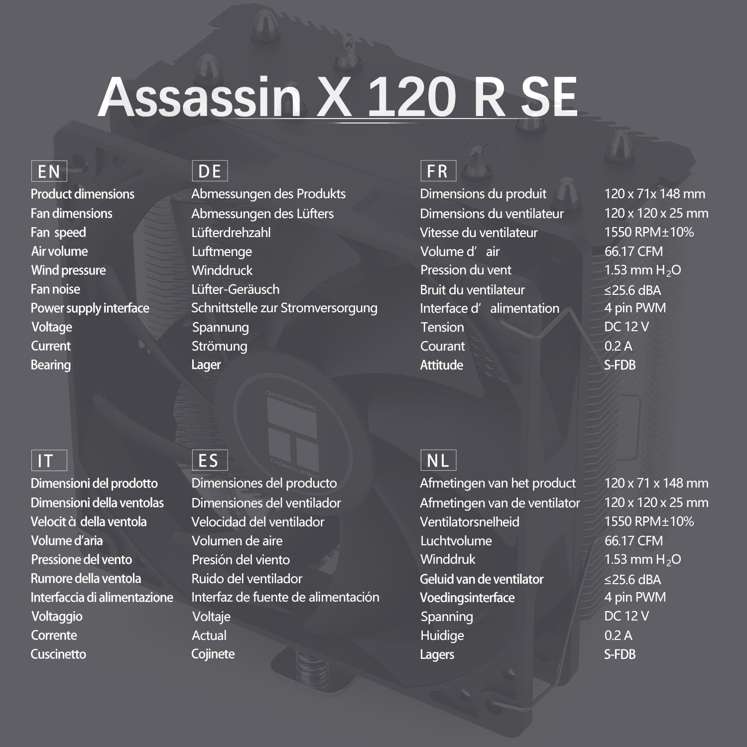 TR-Thermalright Assassin X 120R SE dissipatore di calore per CPU, 4 tubi di calore, silenziosa ventola da 120 mm, per AMD AM4 AM5, Intel LGA1851/1700/115x/1200, dissipatore per PC