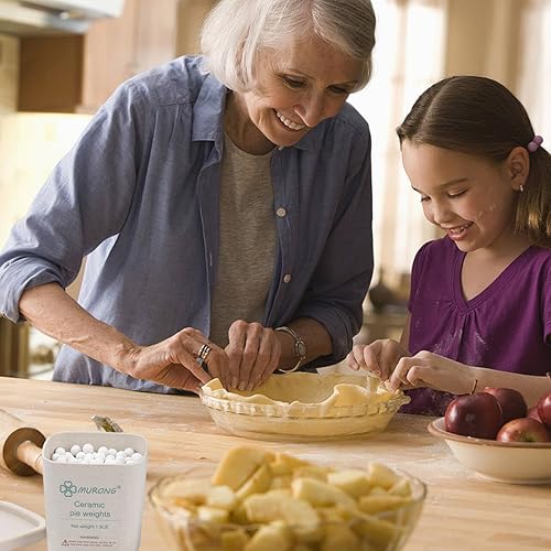 Miniatura 2 de Murong Pesos de corteza de pastel para hornear, pesas reutilizables de cerámica natural para hornear ciegas, piel perfecta para tartas con
